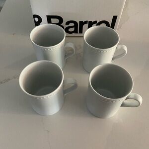 Crate&Barrel Classic White Mug Set